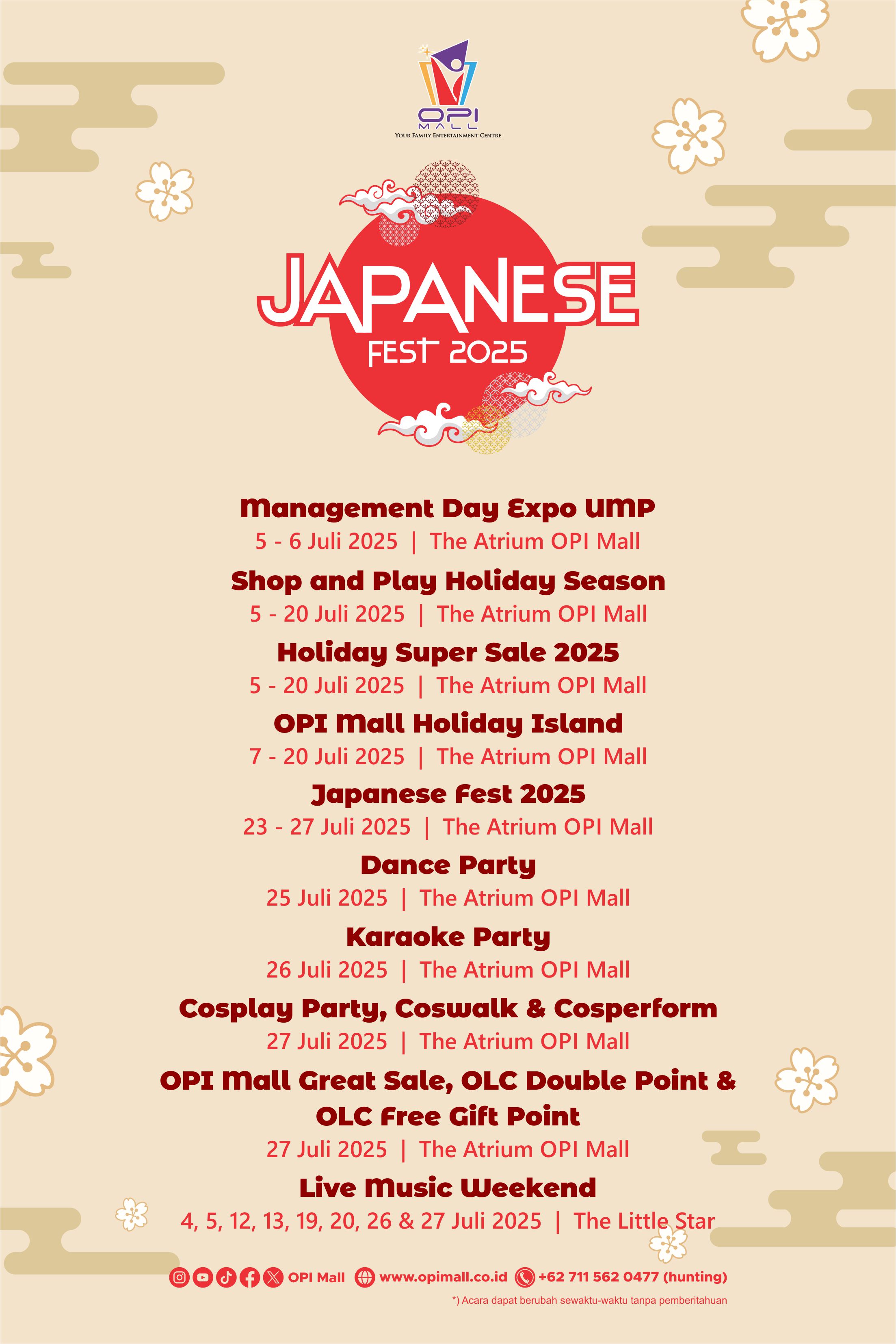 schedule event juli